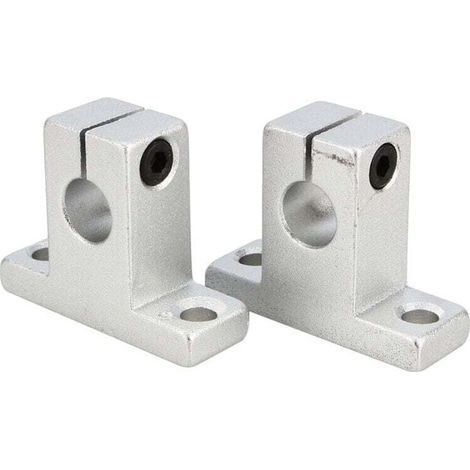 Lot de 2 Support de fixation d'arbre SK10, matériau de fixation d'arbre en alliage d'aluminium pour rail linéaire à arbre vertical (1/4)