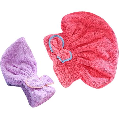 Haarhandtuch für Mädchen 2 teilig mit Schleife saugfähig und