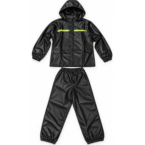 Tuta Antipioggia Impermeabile Elasticizzata con Cappuccio e Custodia black XXXL (1/5)