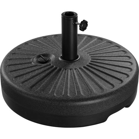 Pieds de parasols 22 kg Support de Parasol Lourd 38/48 mm Remplissage d'eau pour Jardin, terrasse, Balcon, Ø 50 cm Noir(Secteur-1) (1/4)