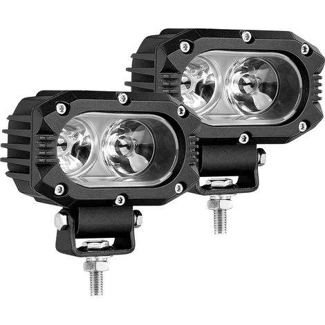 Phare de Travail LED 4 Pouces 20W Projecteur Phares Longue Portee Led Moto 4x4 Antibrouillard LED Feux Additionnel Barre pour Moto, (1/5)