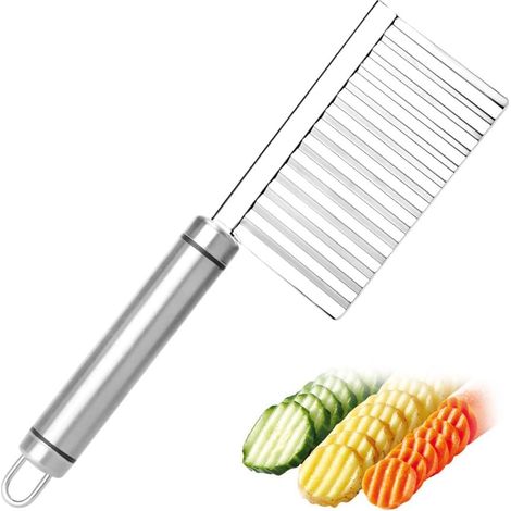 Couteau Crinkle - Lame En Acier Inoxydable - Pour Fruits Et Légumes - Coupe Ondulée - 1 Pièce (1/5)