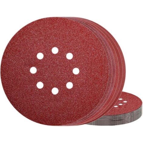 225mm Abrasive Disc, 40 Grit, for 8-Hole Wall Sanders, Pack of 50 Pieces