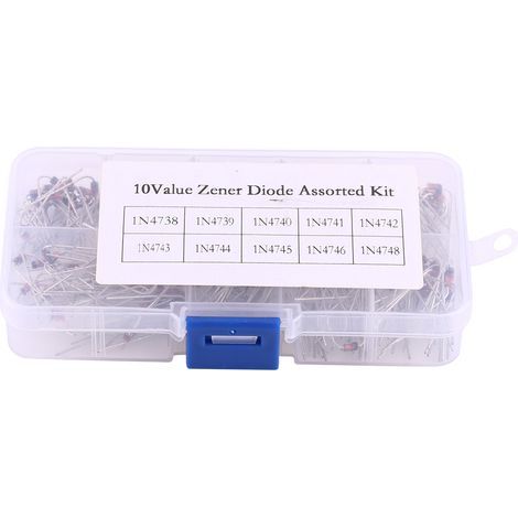 200pcs 1W Diode Zener 8.2V-22V avec Boîte de Rangement 10 Modèles 1N4738-1N4748. (1/5)