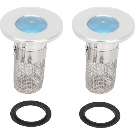 2 filtri retrattili in acciaio inox per scarico a pavimento, tappo per lavabo da bagno, raccogli capelli con anelli in gomma per diversi tipi di fori del lavabo. (1/5)