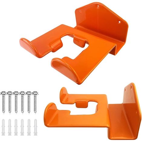 Support Mural Pour Debroussailleuse - Acier Massif - Orange - Pour Garage Jardin Abri - Lot De 2 (1/5)