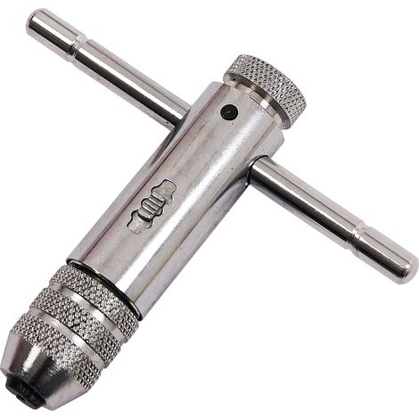 Dapetz ® Adjustable T-Handle Ratchet Tap Holder Threading Wrench Hand Machine Ratcheting Screw T-Shaped Tapping Thread Metric Plug Tapper Tool (M3-M8) (1/2)