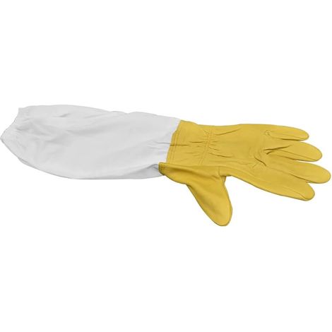 Gants d'apiculture en cuir de chèvre et toile avec manches longues ventilées - Résistants - Gants de protection pour apiculture - Outils - Équipement apicole XXL (1/5)