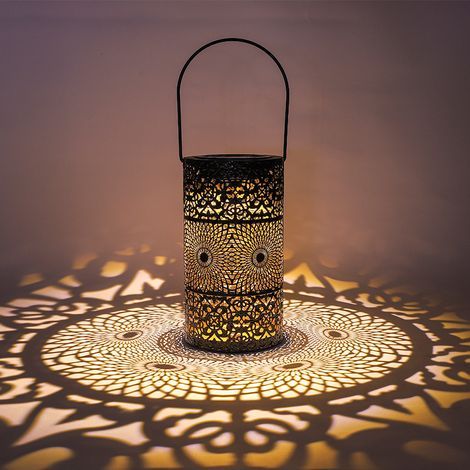 Lampes solaires de jardin en métal, éclairage extérieur solaire pour jardins, terrasses, balcons et camping.