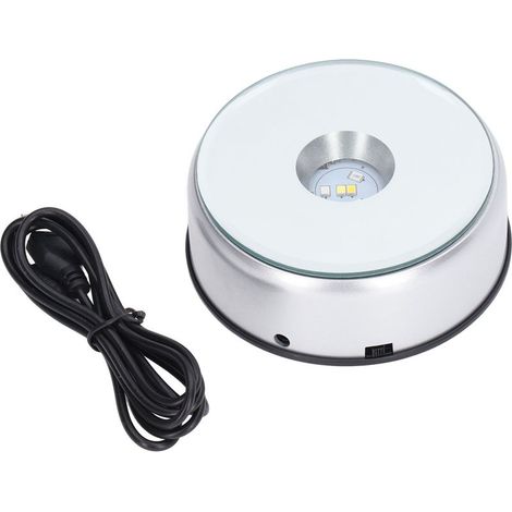 La rotazione del display con LED a luce rotante di 360°, 80 secondi per round, supporto della lampada a LED ricaricabile di USB, adatto per le coppe e oggetti in cristallo. (1/5)