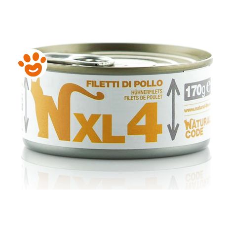 Natural Code Gatto 170gr XL4 Filetti di Pollo