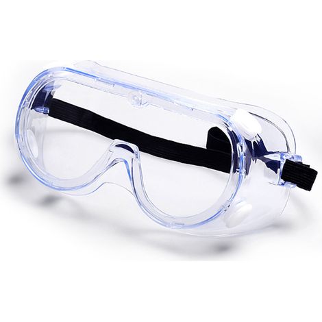 Lunettes de protection anti-buée avec verres transparents et larges visions, réglables contre les projections de produits chimiques, souples et légères (1/5)