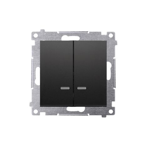 Interruptor tipo vela Simon 54 con iluminación LED y versión IP44 (módulo) 10AX 250V conectores rápidos, negro mate con inserto DU1W DW5BL.01/49 (1/4)