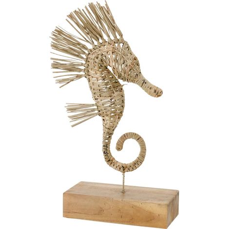 Statue Hippocampe Herbe "Nut" 53cm Naturel (1/3)