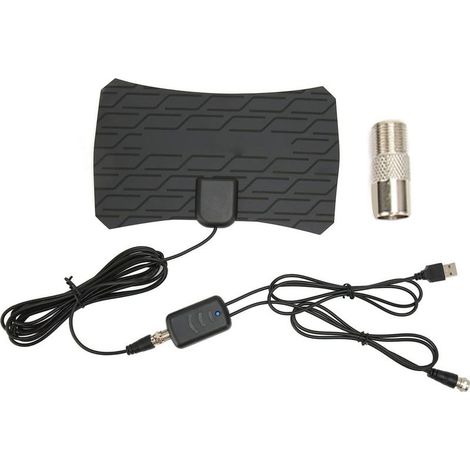 Antenne TV numérique HD, portée de 480 km, intérieure/extérieure, compatible avec les clés 4K et 1080p et tous les téléviseurs plus anciens. (Noire) (1/5)