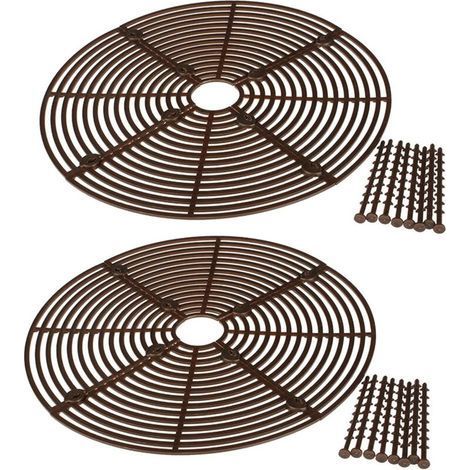 Lot de 2 Grilles de Protection pour Pot de Fleurs 30 cm – Anti-Chats, Anti-Enfants et Anti-Animaux Domestiques – Couverture Sol Marron (1/5)