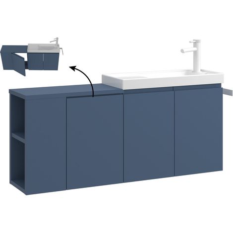 Waschtischunterschrank "Ferla 110" – 110 x 22 x 45 cm – Petrolblau (1/5)