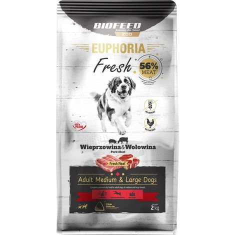 BIOFEED Euphoria Viande fraîche Porc/Bœuf M/L 2 kg