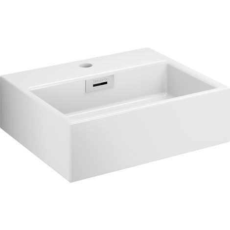 Lineabeta - Lavabo da appoggio/sospeso con foro rubinetto 42x36