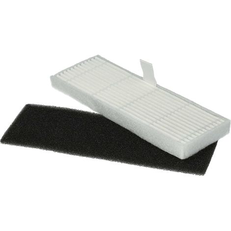 vhbw Set filtros compatible con Laresar Mars01, L6 Nex, L6 Pro robot aspirador - 2x filtro repuesto (filtro de espuma, filtro de polvo fino)
