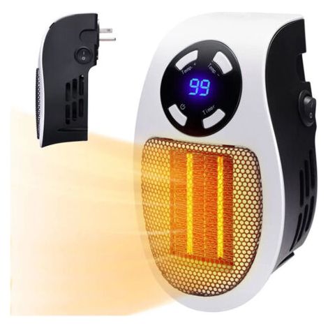 1pièces Chauffage d'appoint Chauffage céramique soufflant 500W, radiateur silencieux, mini chauffage électrique économique avec thermostat, chauffage d'appoint salle de bain, chambre (1/5)