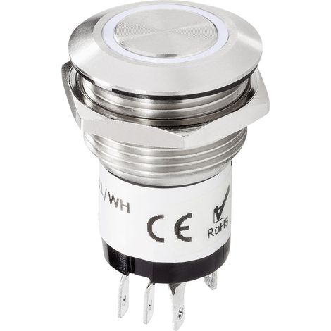 Renkforce RF-4707814 Klingeltaster 1fach Edelstahl, Weiß 24 V DC/ 2 A, 24 V AC/ 1 A (1/3)