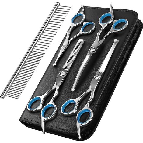Kit de ciseaux de toilettage pour chiens, ciseaux à effiler professionnels de sécurité, peigne (1/5)