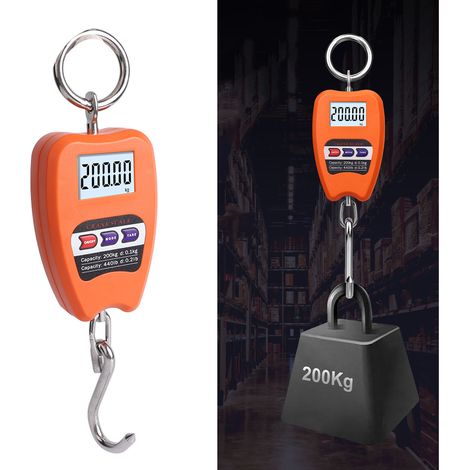 Balance électronique pour grue 200 kg, petite balance électronique sans fil à crochet, balance industrielle, orange (1/5)