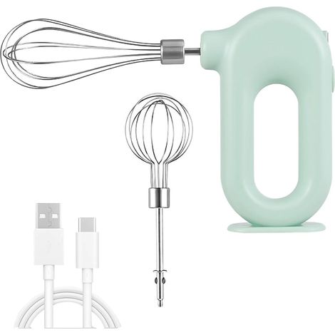 mixeur, Batteur à Main Sans Fil, Mini Batteur à Main électrique Domestique USB Rechargeable Mini Batteur à OeufsBatteur électrique Avec 4 Modes De Vitesse(Vert) (1/5)