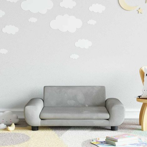 vidaXL Divano per Bambini Grigio Chiaro 70x45x33 cm in Velluto (1/5)