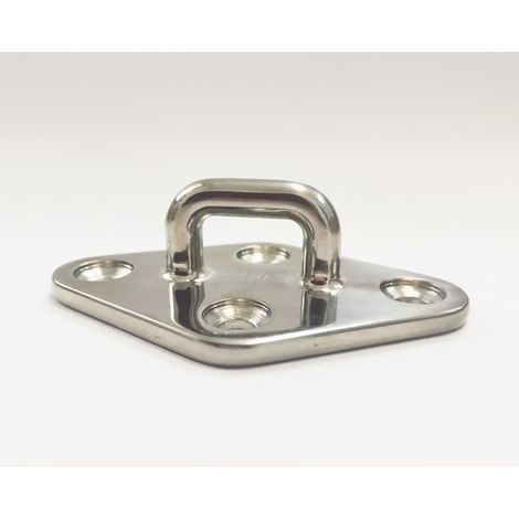 Pontet inox sur platine losange pour voile d'ombrage (80mm) (1/5)
