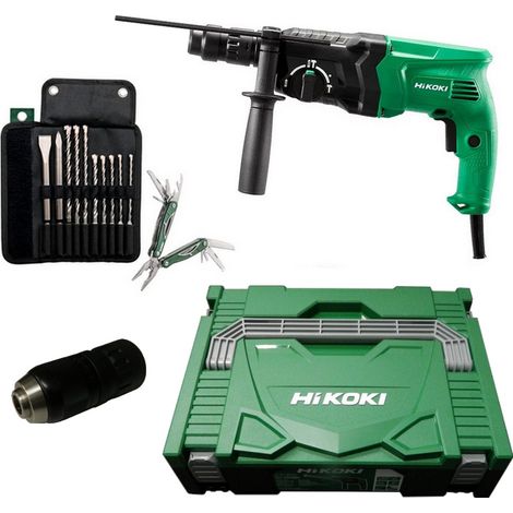 HiKOKI Bohrhammer Meißelhammer DH24PMHW1Z + Metabo Bohrer Meißel Set 10-teilig (1/5)