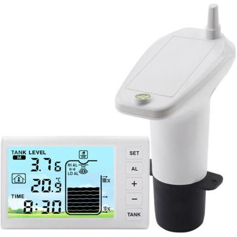 Wireless Ultrasonic Level Gauge – Temperature Sensor – Measuring Range 1-5m – Time Display – ABS Material (1/4)