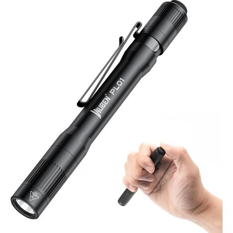 Lampe de poche Led Rechargeable, 650 Lumens Mini Lampe de poche, IP68 Lampe stylo étanche, 4 Modes Lampe Torche de petite taille, Compatible avec 2 piles AAA pour Camping, Réparation (1/5)