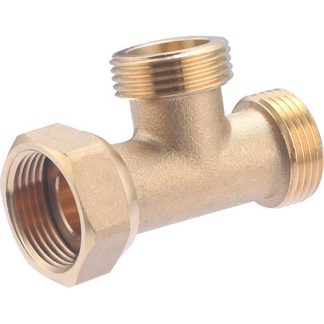 Noyon & Thiebault – Té mâle-femelle écrou libre laiton à visser 3/4 – Raccord pour circuit d'eau potable et chauffage – Résiste à 10 bar et 90°C