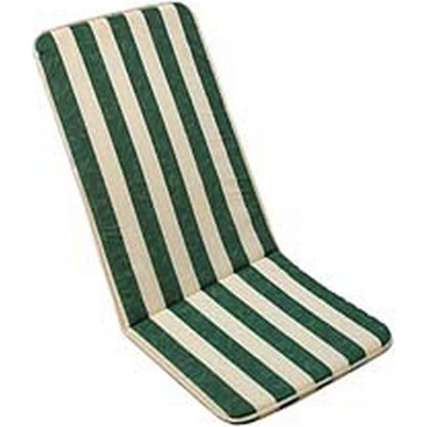 1PZ CUSCINO CIPRO A RIGHE VERDI PER SEDIA RIPIEGABILE - cm.48x110h. spessore cm.3