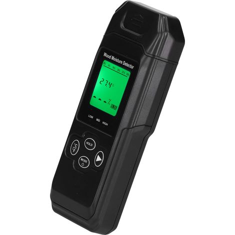 Holzfeuchtemessgerät zur Messung der Feuchtigkeit und Umgebungstemperatur von Baumaterialien mit LCD-Anzeige (1/5)