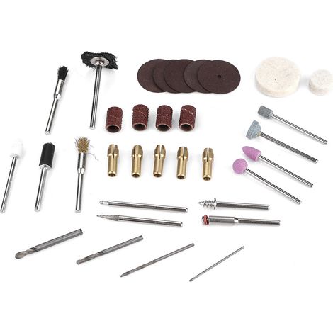 Ensemble de 34 accessoires pour petit outil rotatif électrique, pour le meulage et le polissage (1/5)