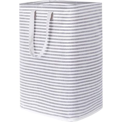 Grand panier à linge pliables de 72 L avec poignées faciles de transport, autonomes et imperméables, pour jouets et vêtements – 60 cm (H), gris (1/5)
