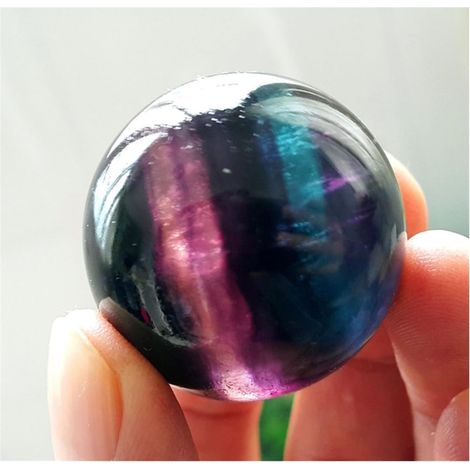 1 pièces Boule de sphère de Cristal de Quartz de Fluorite Naturelle Boule de Pierre précieuse fengshui décoration Collections de la Maison (1/5)