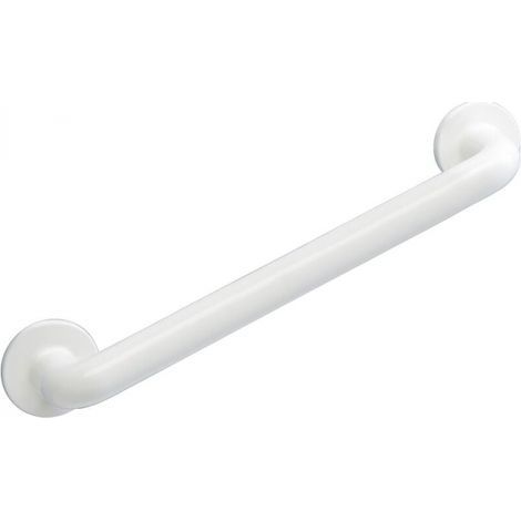 Poignée de sécurité murale, 40 cm, main courante dans la salle de bain et les toilettes, percée pour fixation, 40x2.5x8 cm, blanc (1/3)