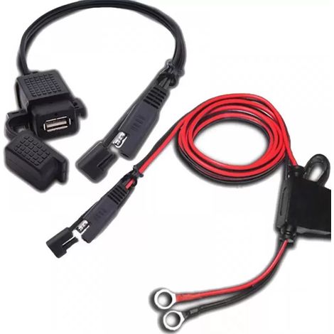Adaptateur SAE 12 V Vers USB - Prise Étanche avec Fusible Intégré - Pour Motocyclette - 1 Pièce (1/5)