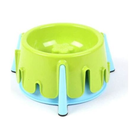 BUNTHAUS Pet Bowl - Pet Plastique Haut de Gamme Bowl, Hauteur réglable Gamelle for Chiens Grand, Taille 20x9.5 cm (Color : Green) (1/5)