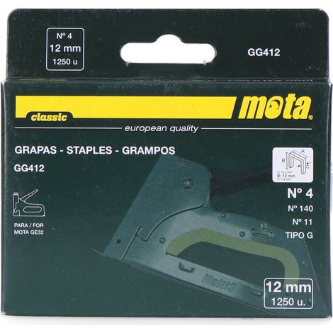 Grapas nº 4 de 12 mm espesor 1,2 mm, 1000 uds (1/2)