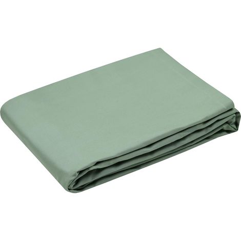 Stof - Drap Plat - Taille 180X290 Cm - Qualité Percale De Coton - 100% Coton Certifié Oeko-Tex - Couleur Vert - Modèle Elysée - Linge De Lit Pour Maison - Doux Et Confortable