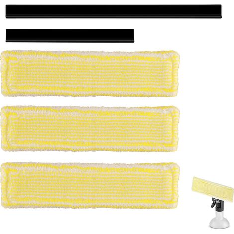3 Stück Ersatzpads für Kärcher Fenstersauger Und 2 Stück Gummilippe Ersatzteile Ersatzlippen Mikrofaser Wischbezüge, für WV2 WV5 WV6 Plus Premium Ersatzpads für Fenstersauger Zubehör