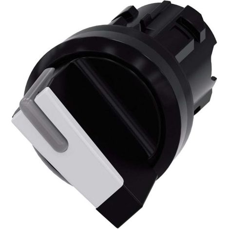 Siemens Interruptor de palanca, iluminable, 22mm, redondo, Plástico, negro, blanco, 3SU10022BC600AA0