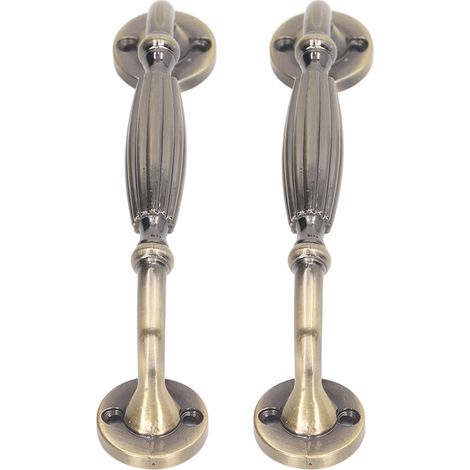 2 Sets antiker Türgriffe aus Bronze. Professionelle, exquisite Vintage-Türgriffe für Eingangstüren und Schrankschubladen. (1/5)