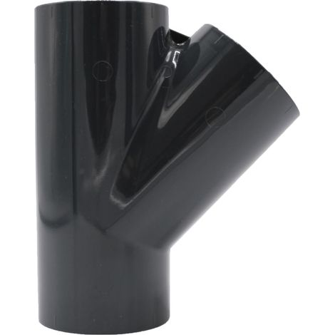 PVC Tee 45° Bypass Sleeve I 50 x 50 x 50 mm Inner Diameter I Pipe Sleeve with 3 Fittings I Hose Fitting for PVC Pipe and Fittings I bm171 (1/3)