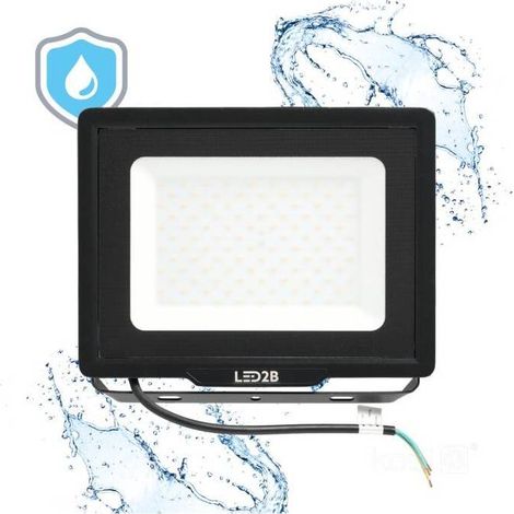 Projecteur LED MH 100W noir 4000K IP65 blanc naturel